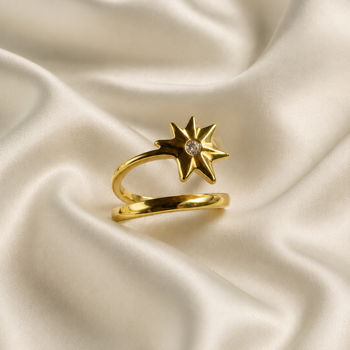 Anillo Estrella Alenza con Baño de Oro 18K