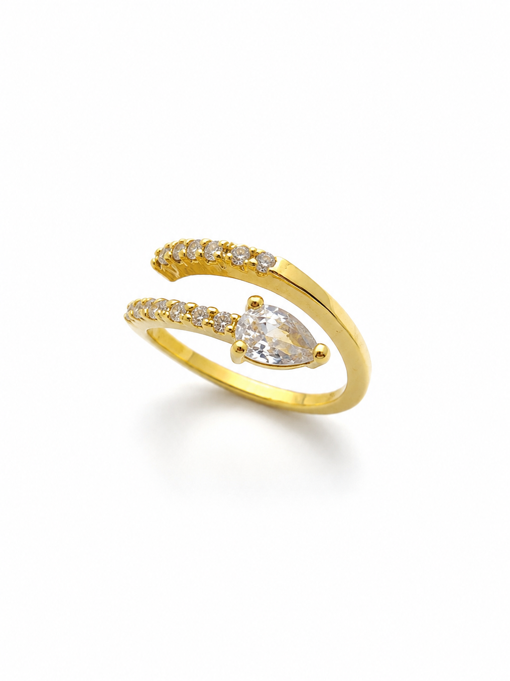 Anillo Ajustable Serpentina de Luz con Baño de Oro 18K