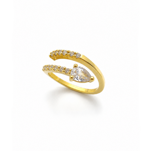 Anillo Ajustable Serpentina Crystal con Baño de Oro 18K.
