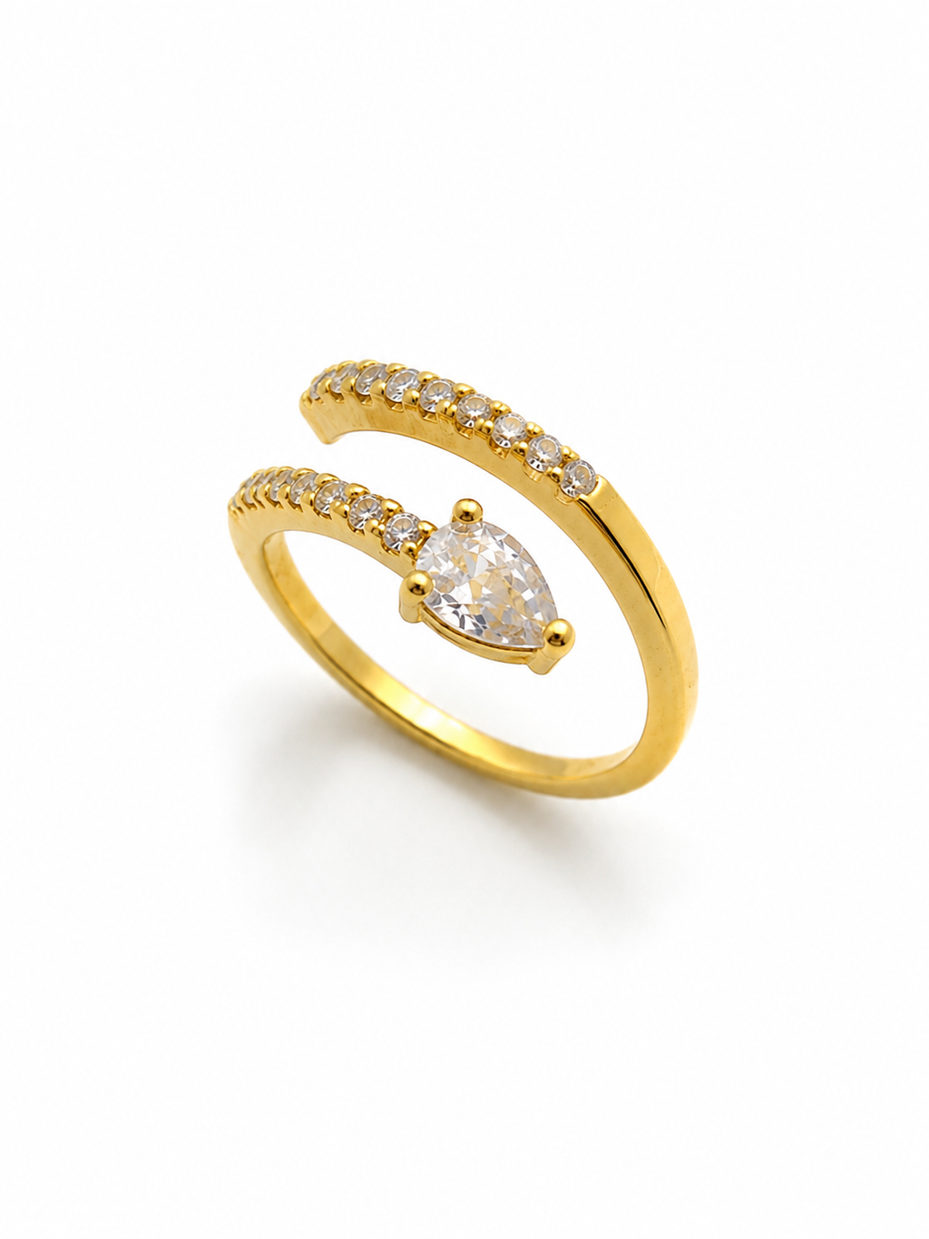 Anillo Ajustable Serpentina de Luz con Baño de Oro 18K