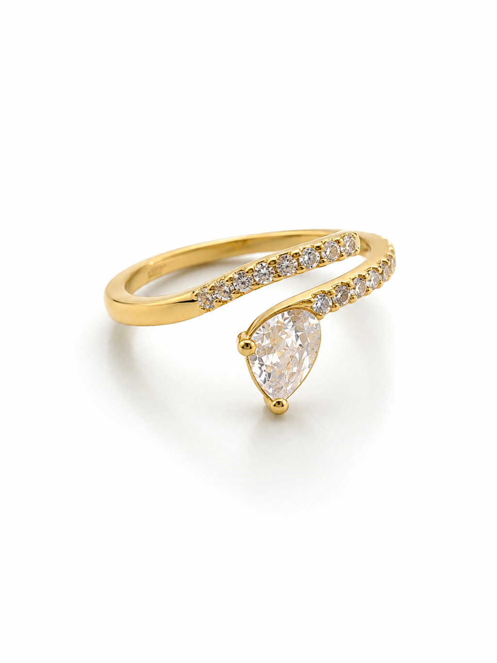 Anillo Ajustable Serpentina de Luz con Baño de Oro 18K