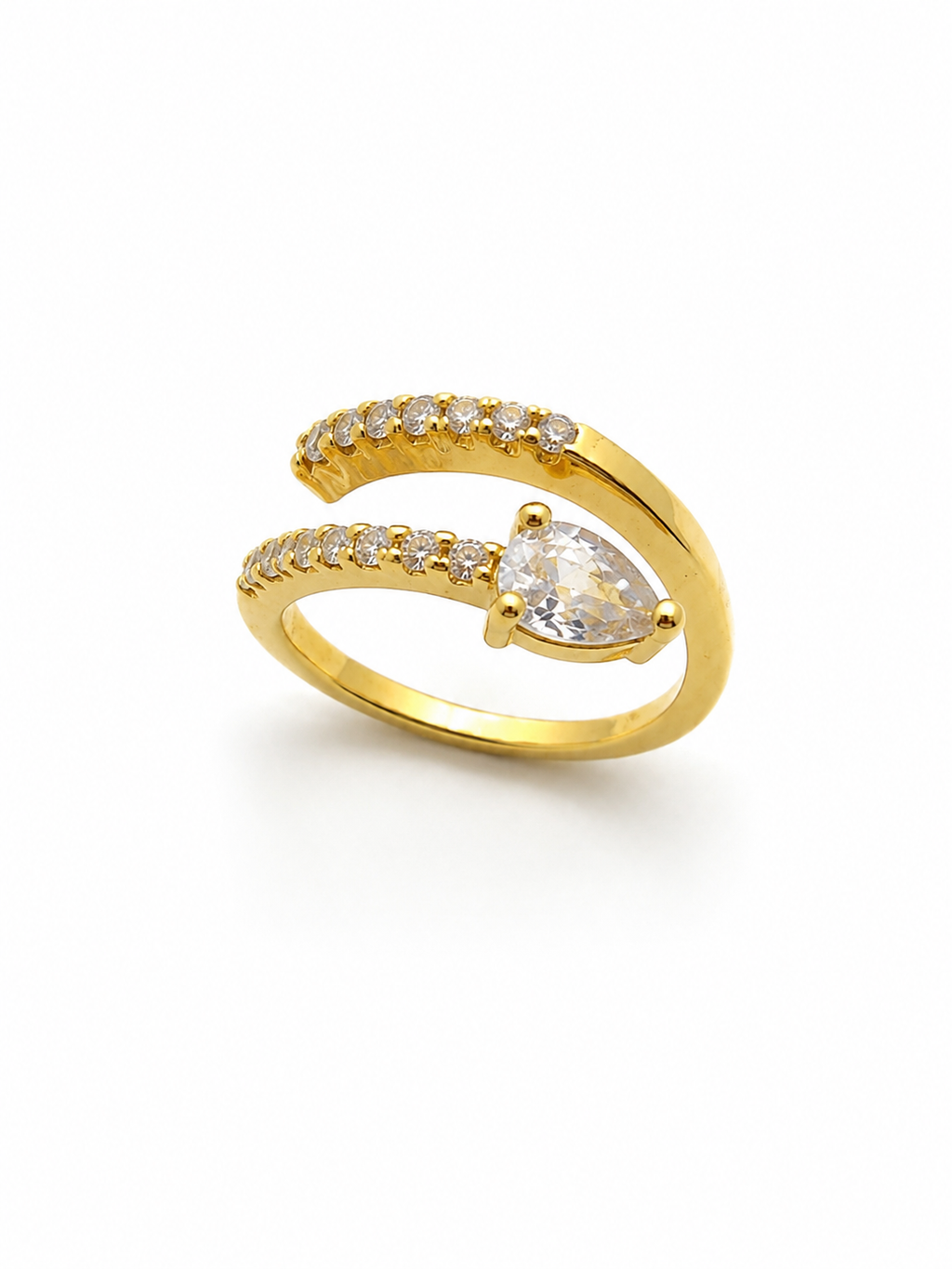 Anillo Ajustable Serpentina de Luz con Baño de Oro 18K