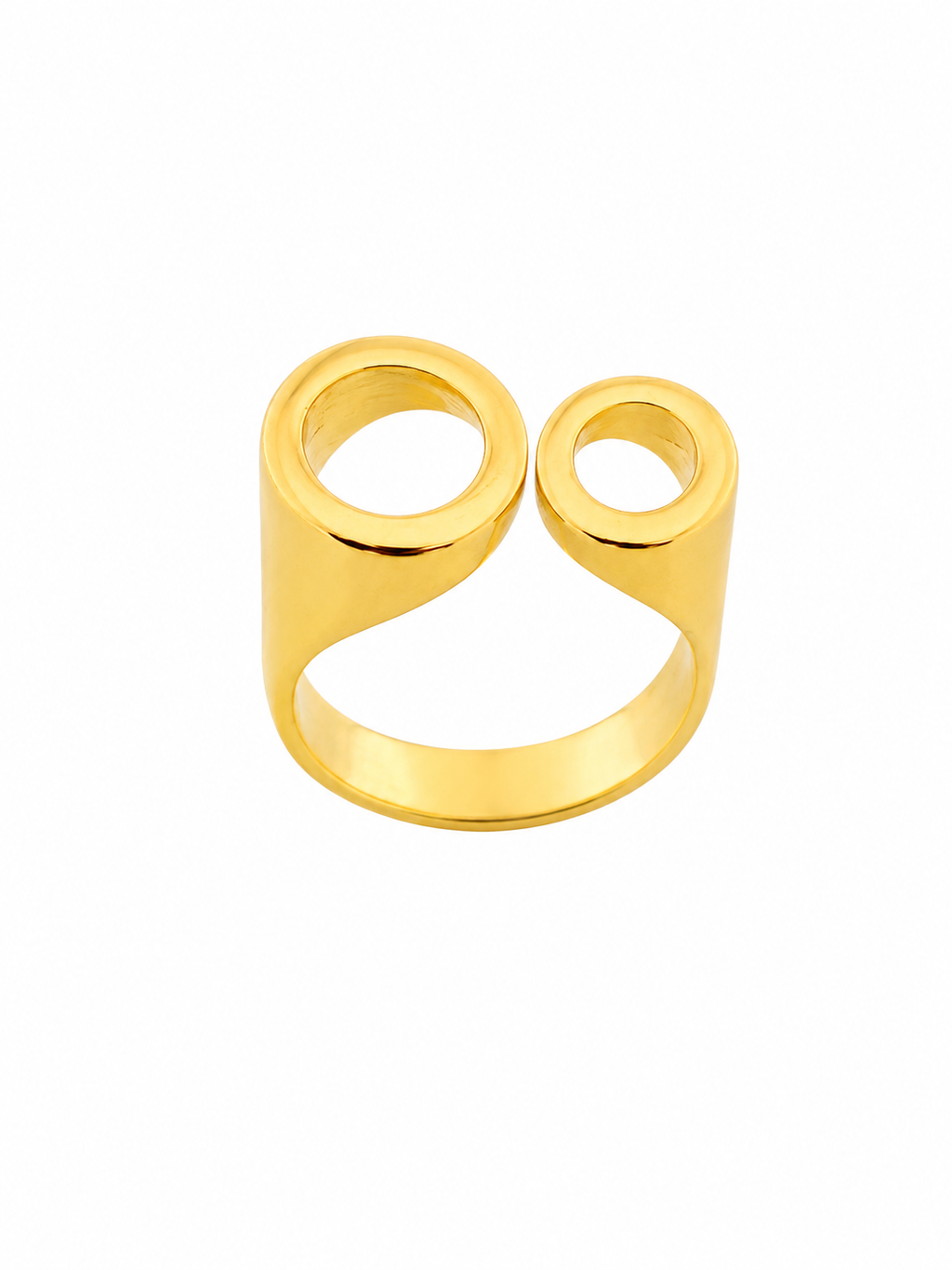 Anillo Geometría Moderna dorado baño oro 18K Alenza