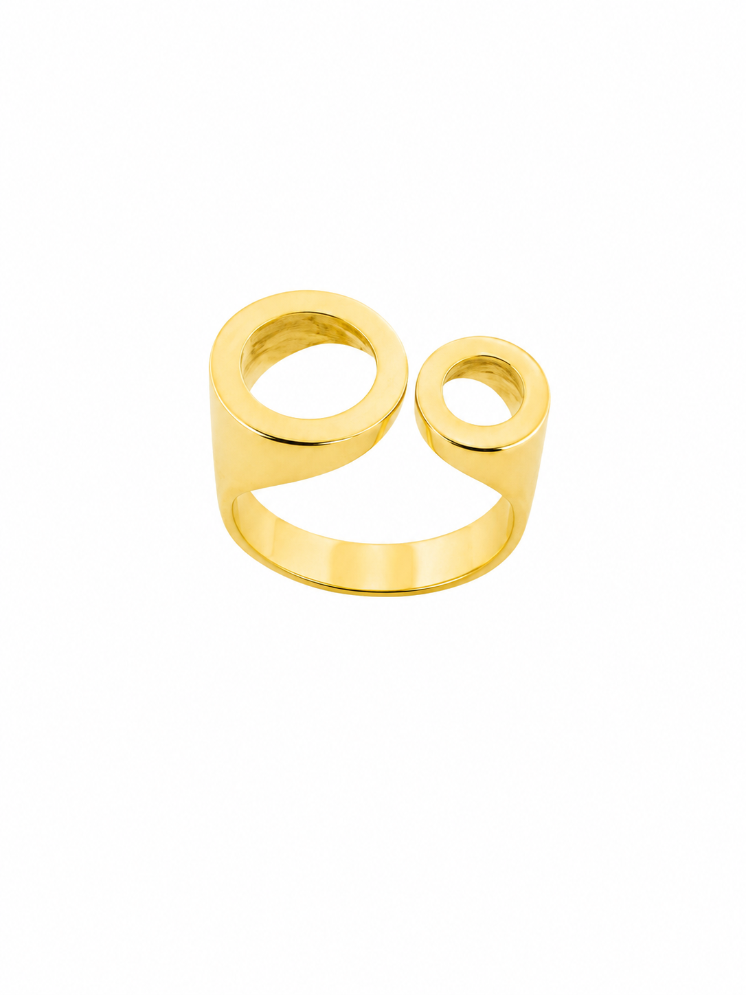 Anillo Ajustable Geometría Moderna con Baño de Oro 18K