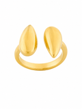 Anillo Dorado Geométrico con Baño de Oro 18K en acabado dorado amarillo premium sobre fondo blanco