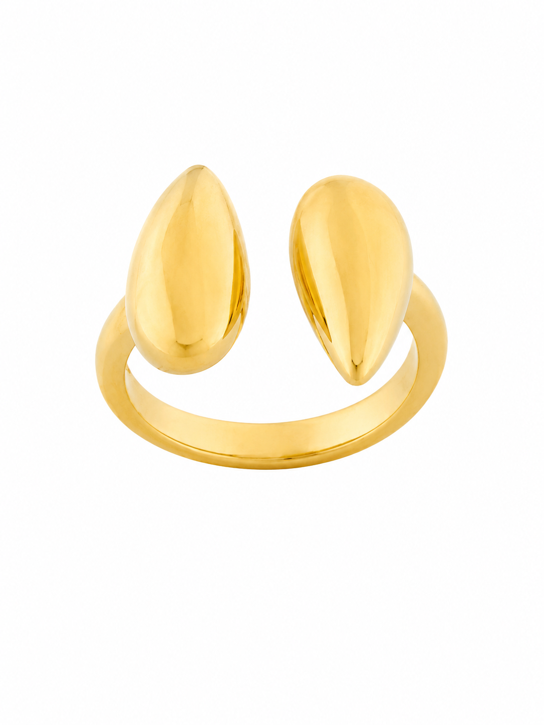 Anillo Dorado Geométrico con Baño de Oro 18K en acabado dorado amarillo premium sobre fondo blanco