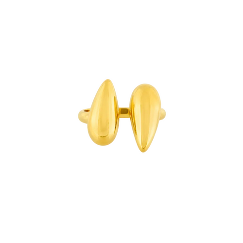 Anillo Ajustable Geométrico con Baño de Oro 18K.