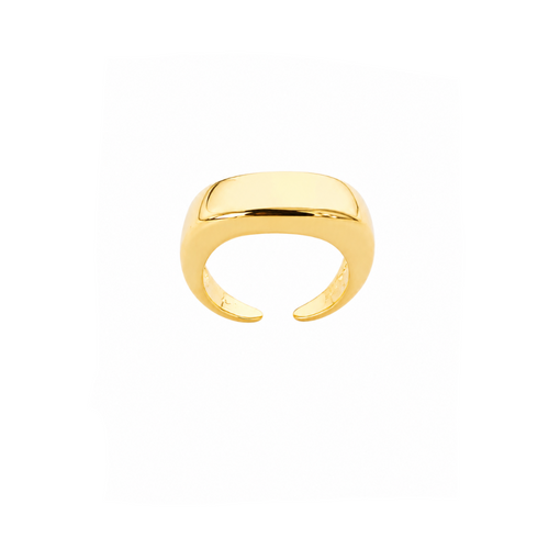 Anillo Dorado Orgánico con Baño de Oro 18K en acabado dorado amarillo premium sobre fondo blanco