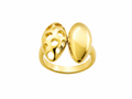 Anillo Dual Orgánico dorado baño oro 18K Alenza