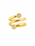 Anillo Cruzado Brillante dorado baño oro 18K Alenza