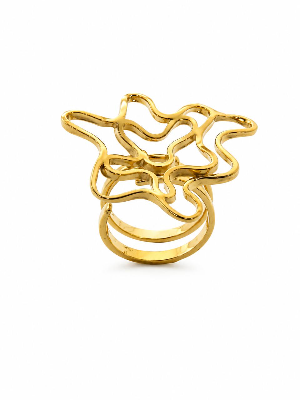 Anillo Ajustable Clavel con Baño de Oro 18K