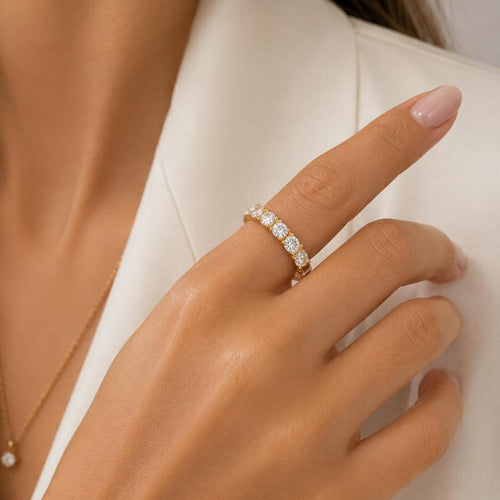 Anillo Línea de Luz con Baño de Oro 18K.