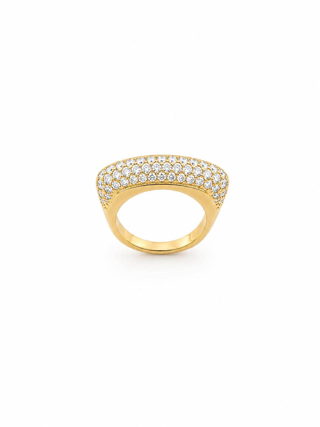 Anillo Bold Pavé dorado baño oro 18K Alenza