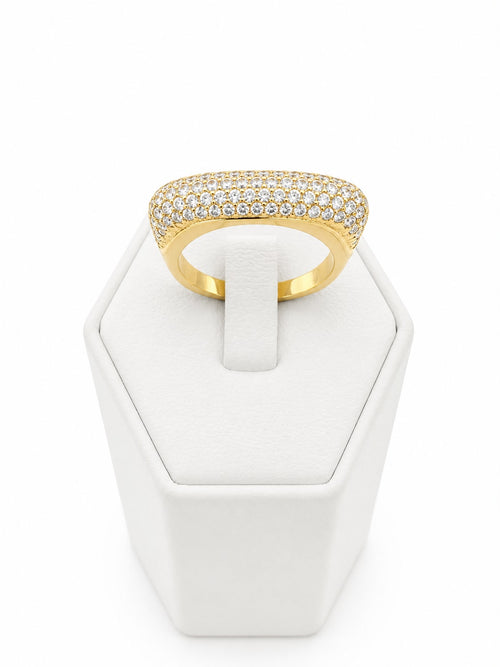 Anillo Pavé Lumière con Baño de Oro 18K.