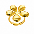 Anillo solitario minimal dorado con baño de oro 18K Alenza