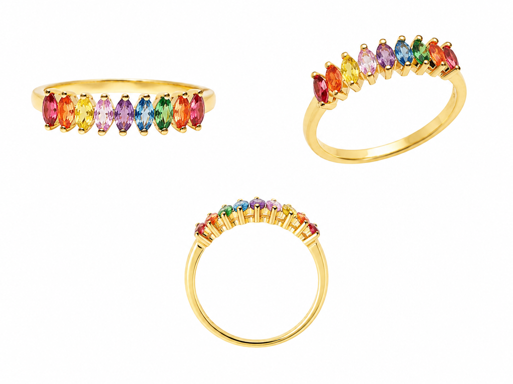 Anillo Bold Escultural con Baño de Oro 18K