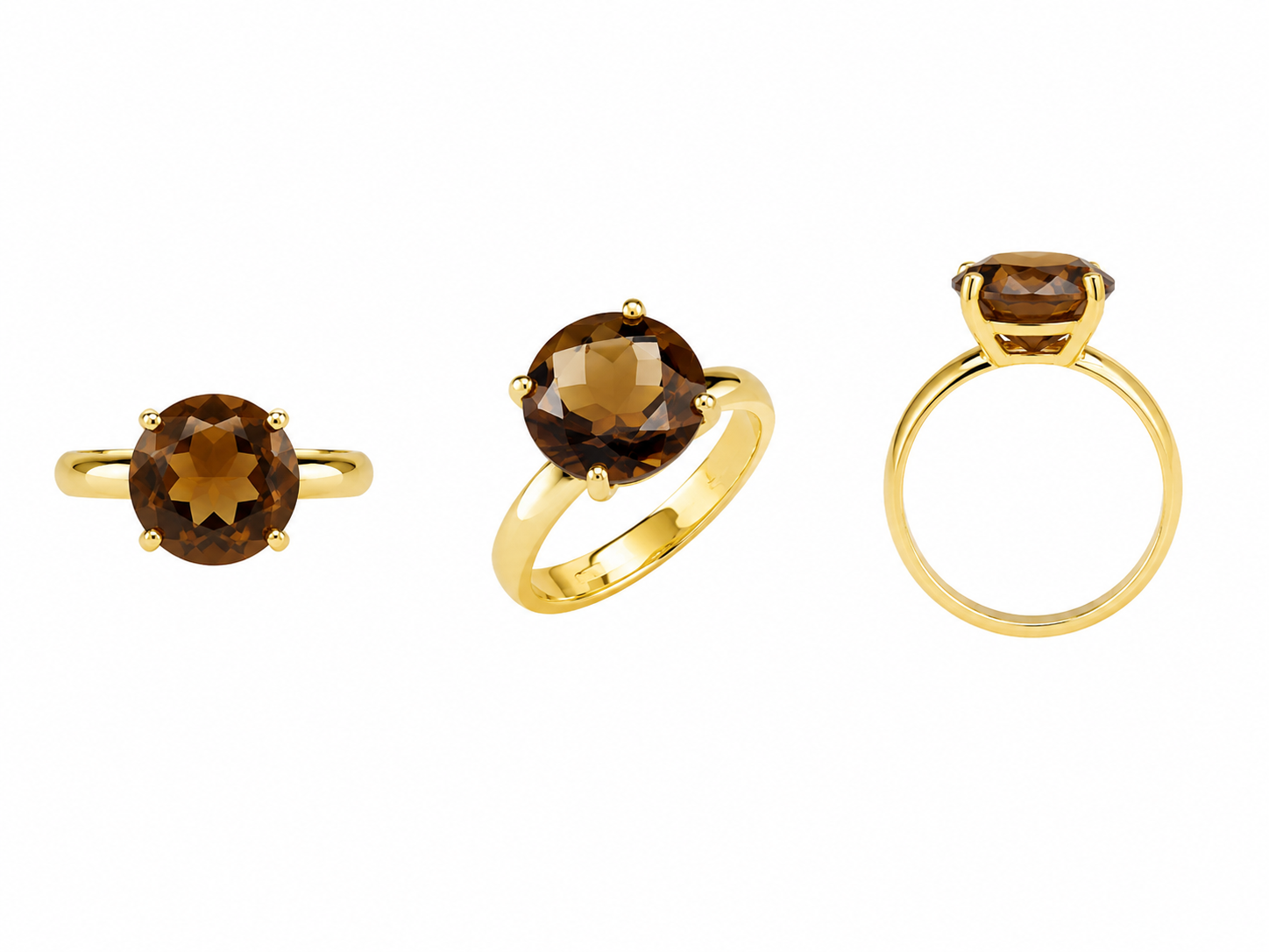 Anillo Ajustable Solitario Brillante con Baño de Oro 18K