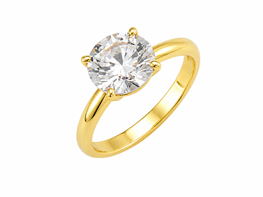 Anillo baguette azul ajustable con baño de oro 18K Alenza