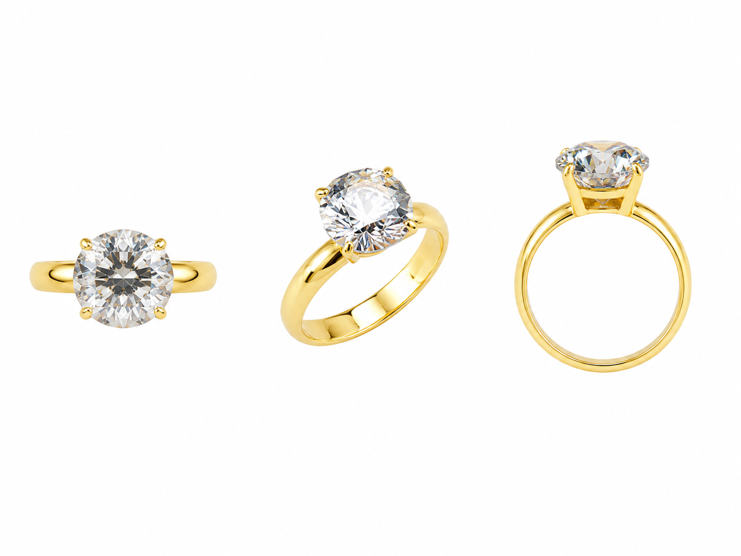 Anillo Ajustable Baguette Blanco con Baño de Oro 18K