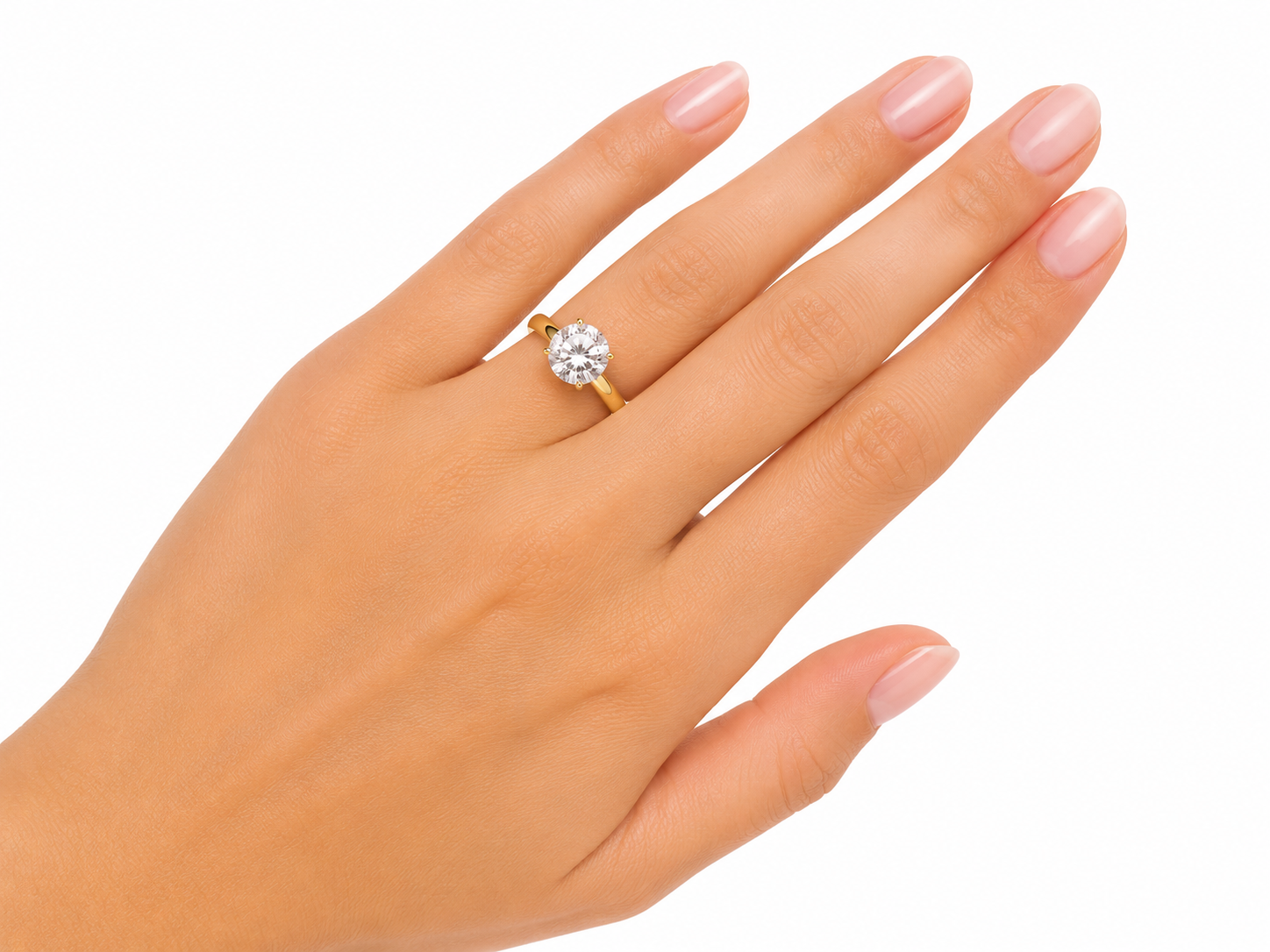 Anillo Ajustable Baguette Blanco con Baño de Oro 18K