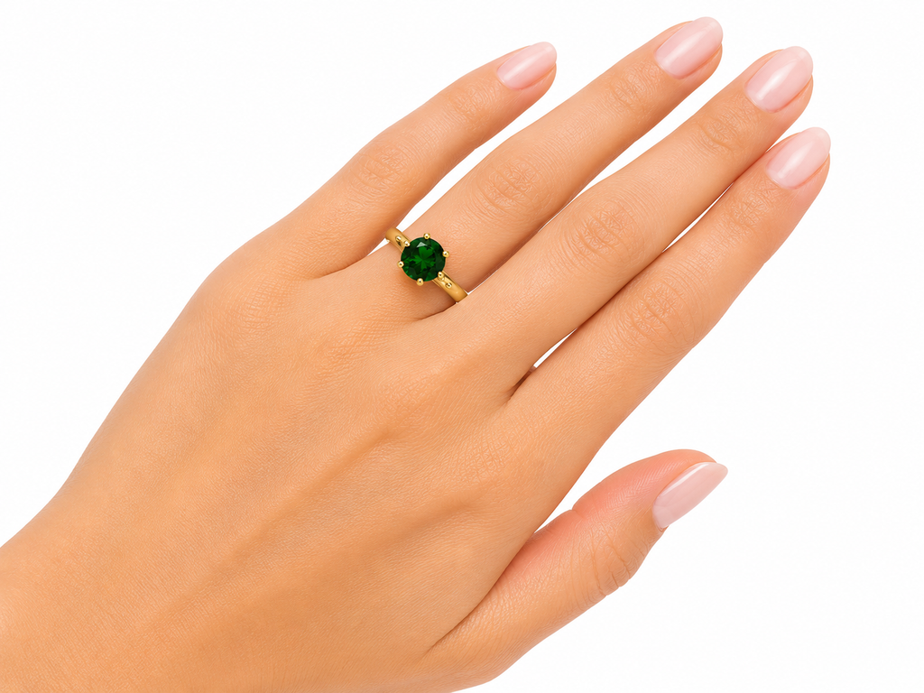 Anillo Ajustable Baguette Jade  con Baño de Oro 18K