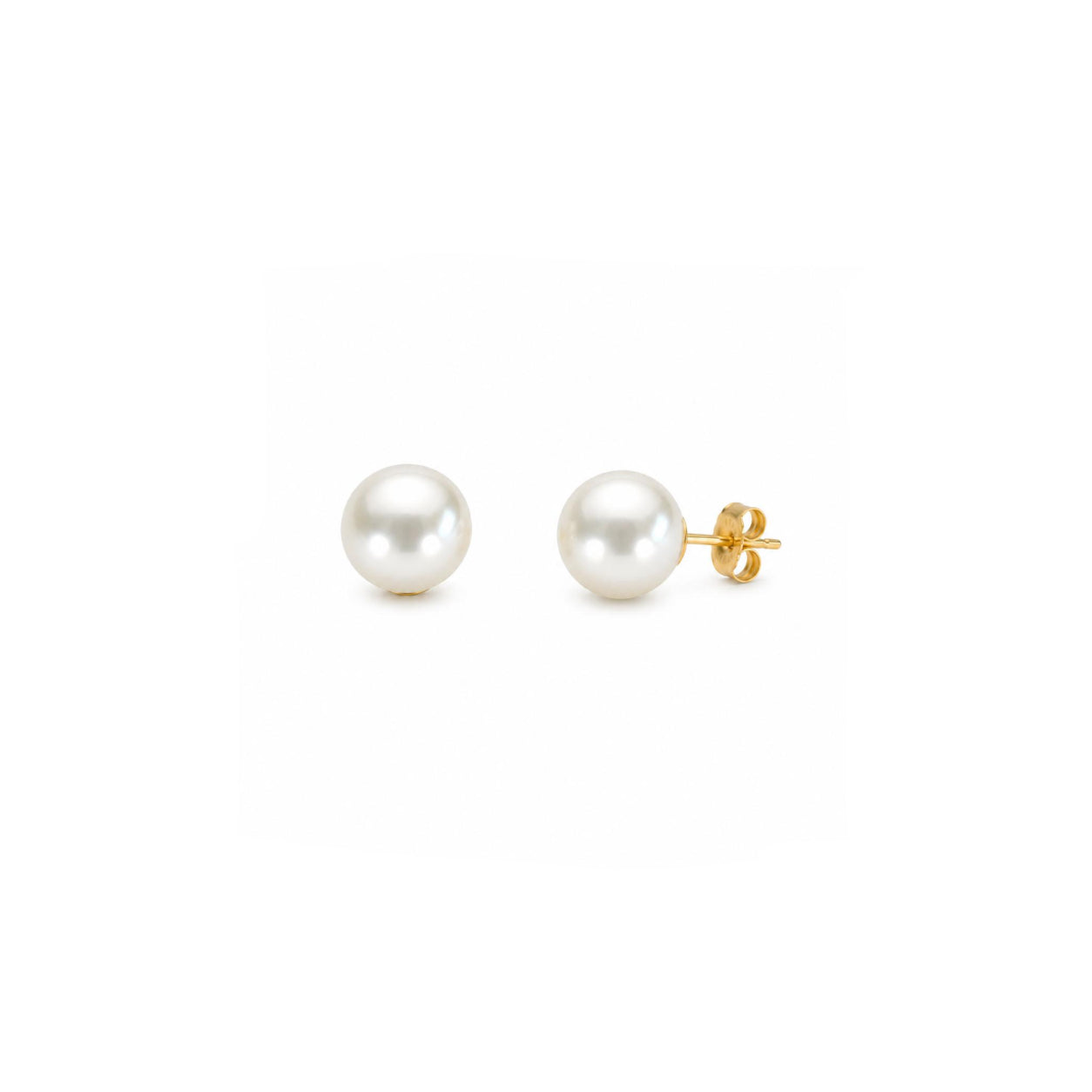 Aros Perla Clásica con Baño de Oro 18K.
