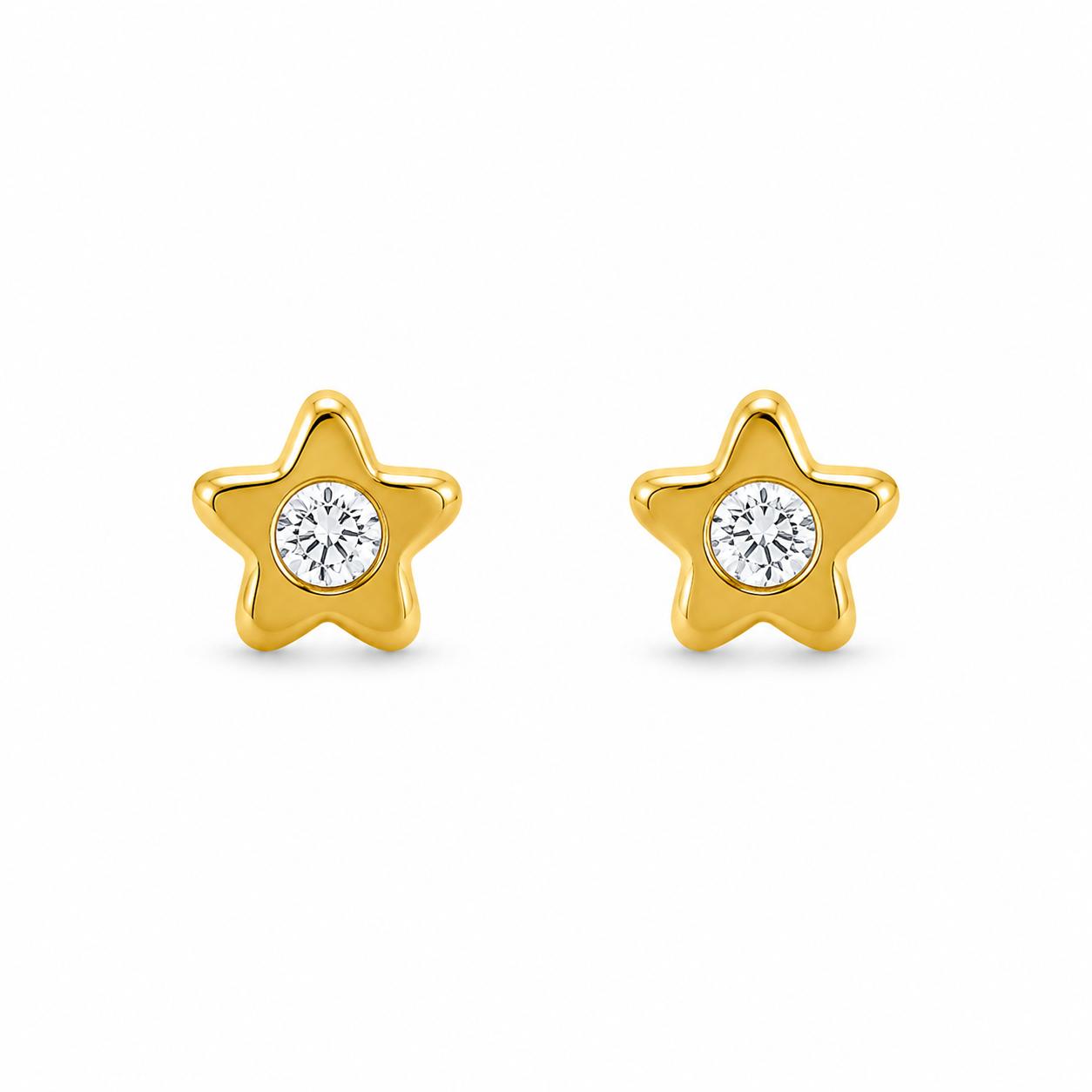 Mini Aros Shine – Estrella y Gota con Baño de Oro 18K.