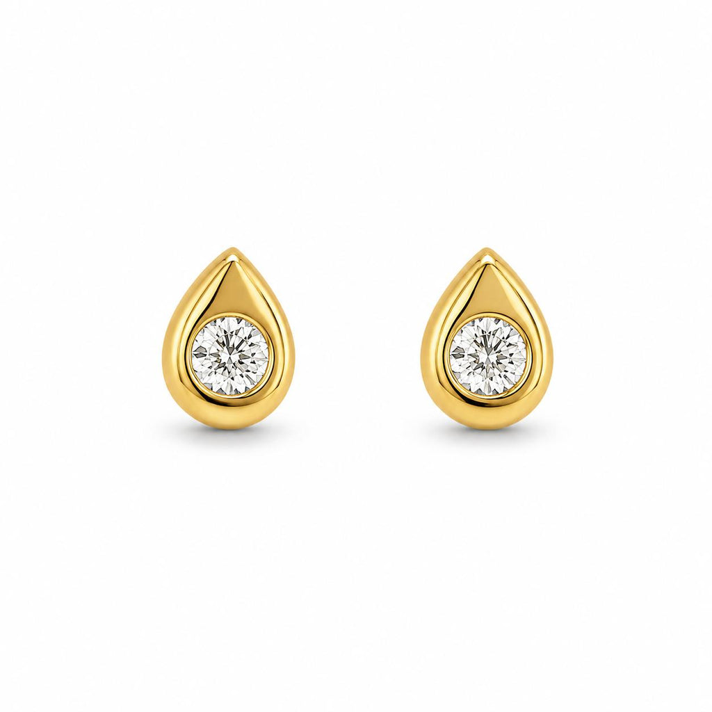 Mini Aros Shine – Estrella y Gota con Baño de Oro 18K.