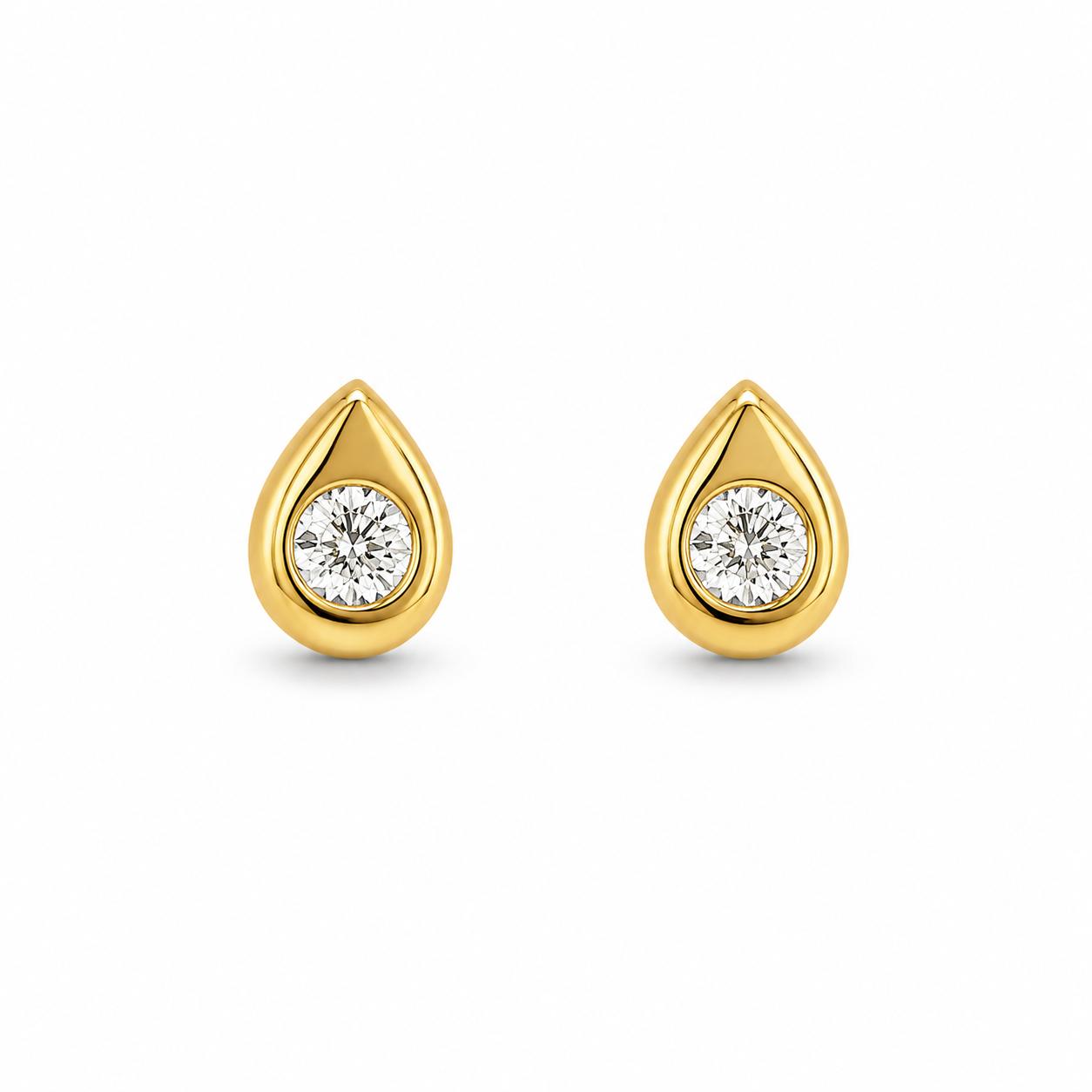 Mini Aros Shine – Estrella y Gota con Baño de Oro 18K.