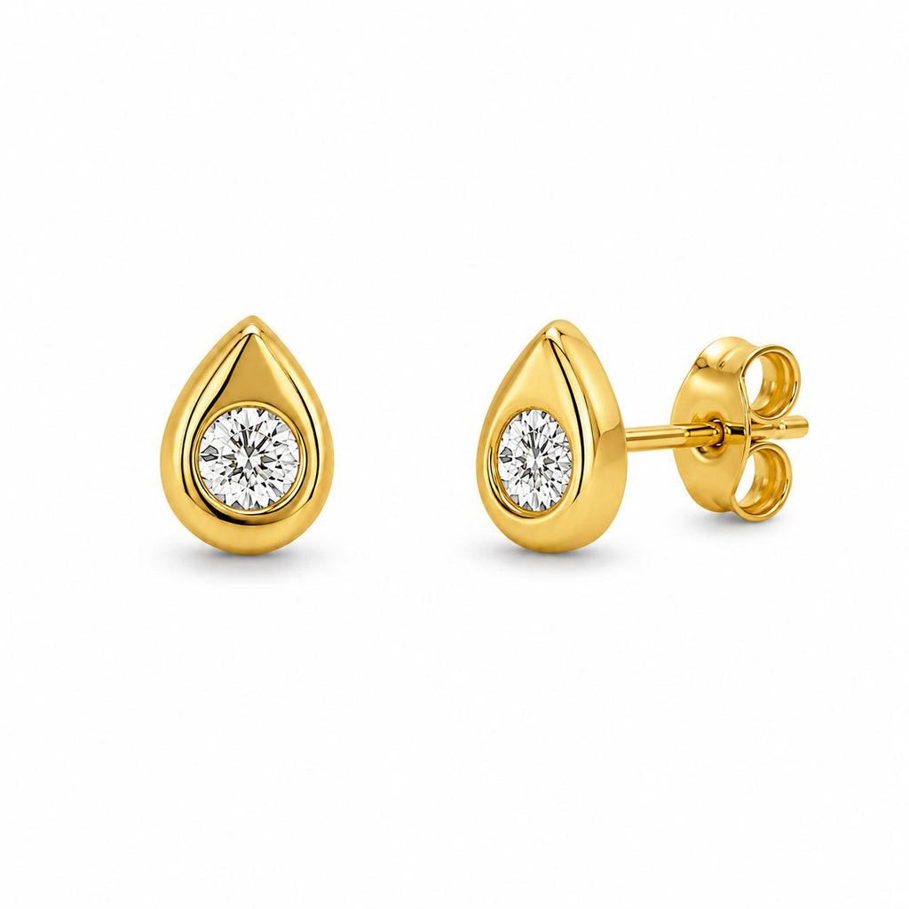 Mini Aros Shine – Estrella y Gota con Baño de Oro 18K.