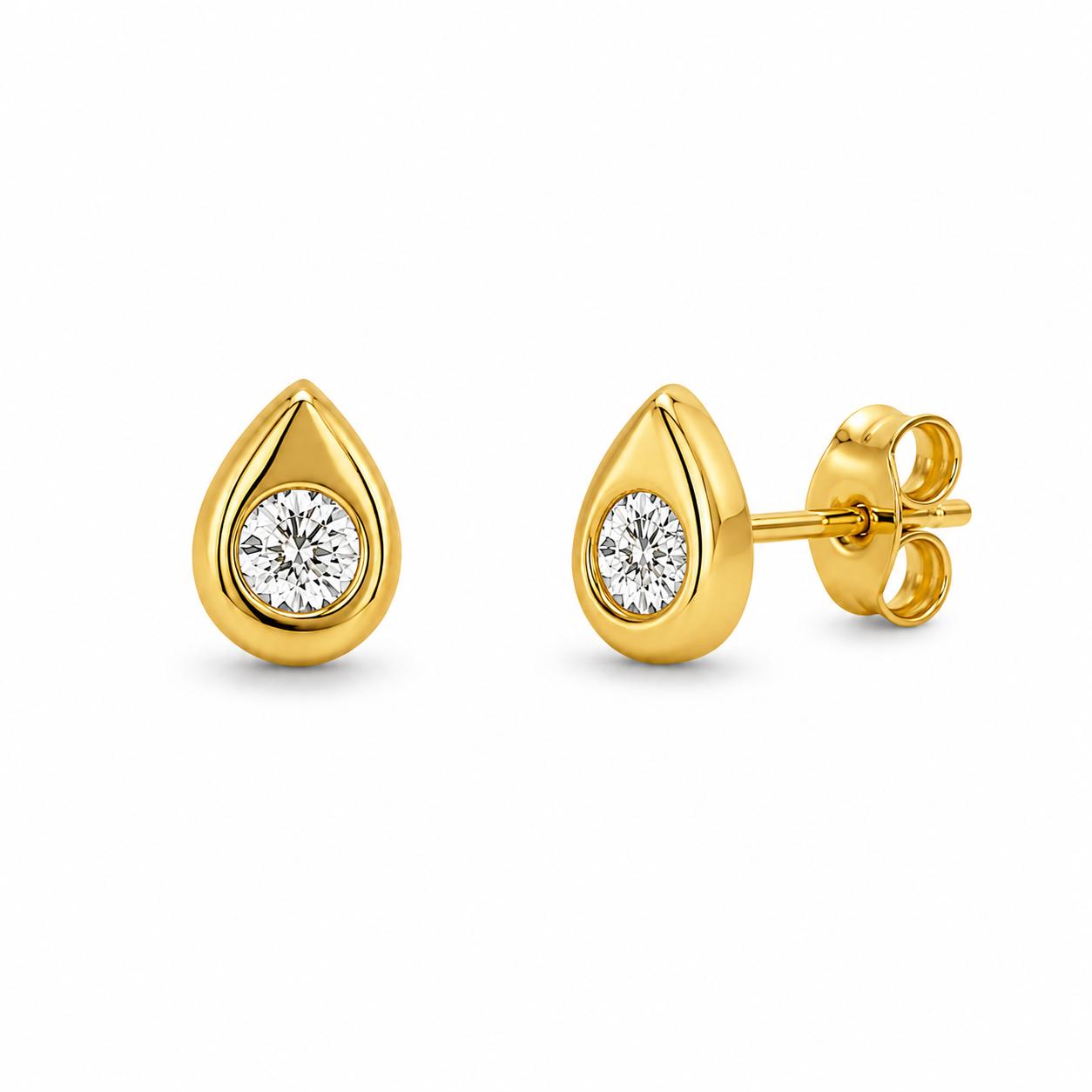 Mini Aros Shine – Estrella y Gota con Baño de Oro 18K.