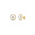 Aros Perla Mabe Elegance con Baño de Oro 18K.