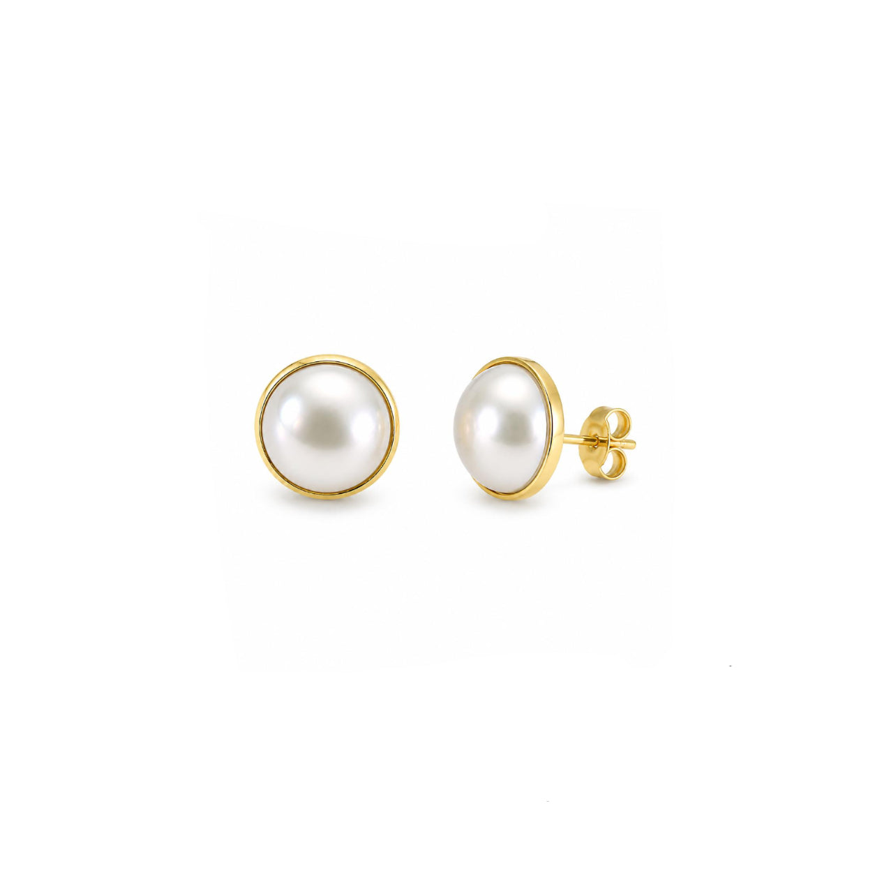 Aros Perla Mabe Elegance con Baño de Oro 18K.