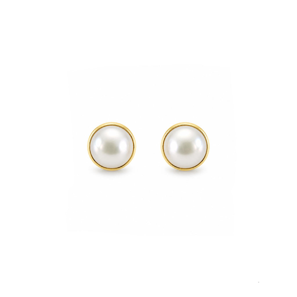 Aros Perla Mabe Elegance con Baño de Oro 18K.