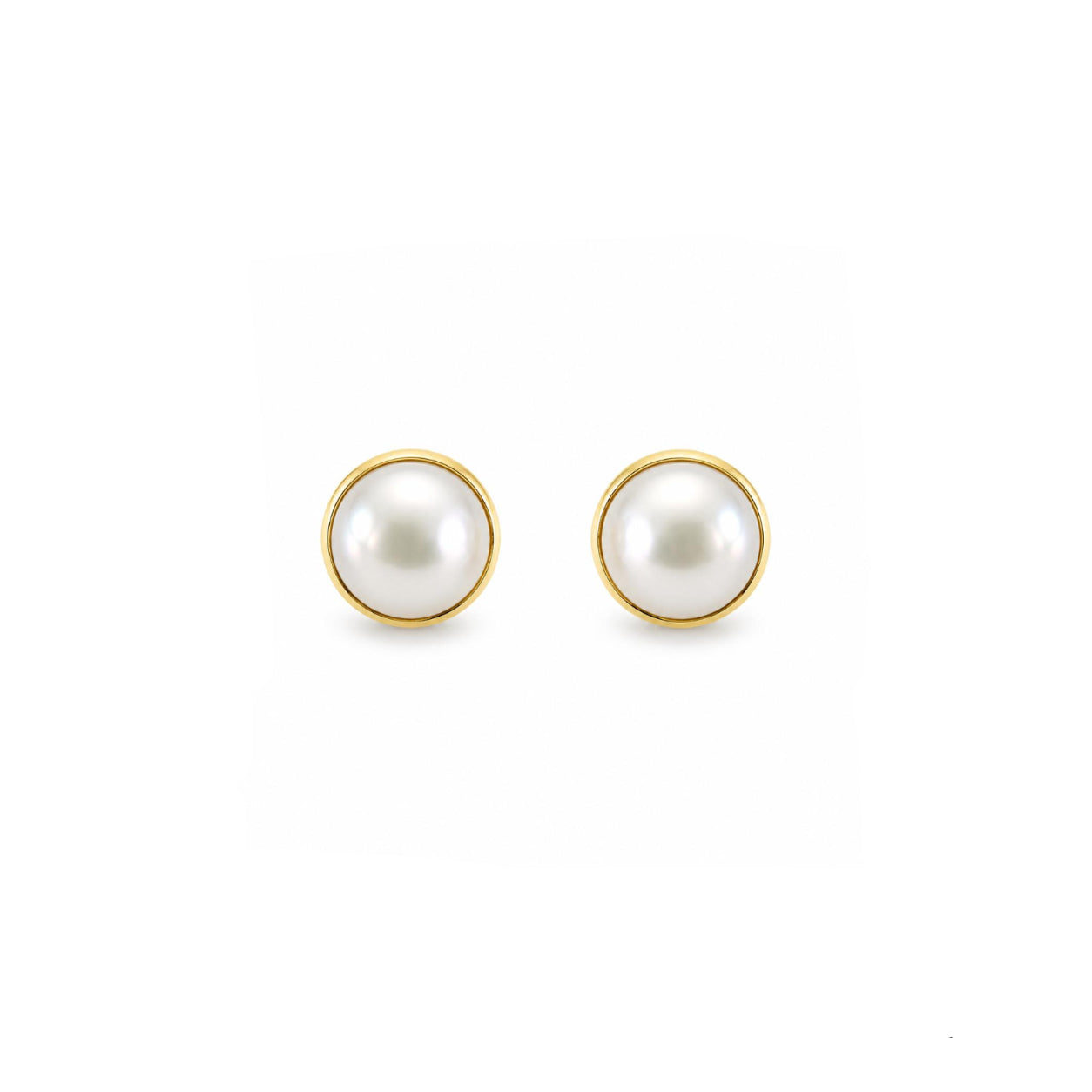 Aros Perla Mabe Elegance con Baño de Oro 18K.
