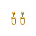 Aros Geométricos Dorados con Baño de Oro 18K.