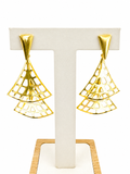 Aros Dorados Celeste dorado baño oro 18K Alenza