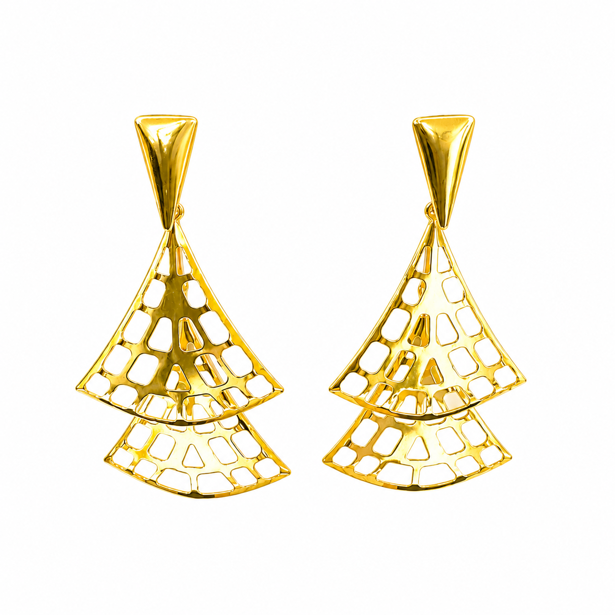 Aros Celeste con Baño de Oro 18K