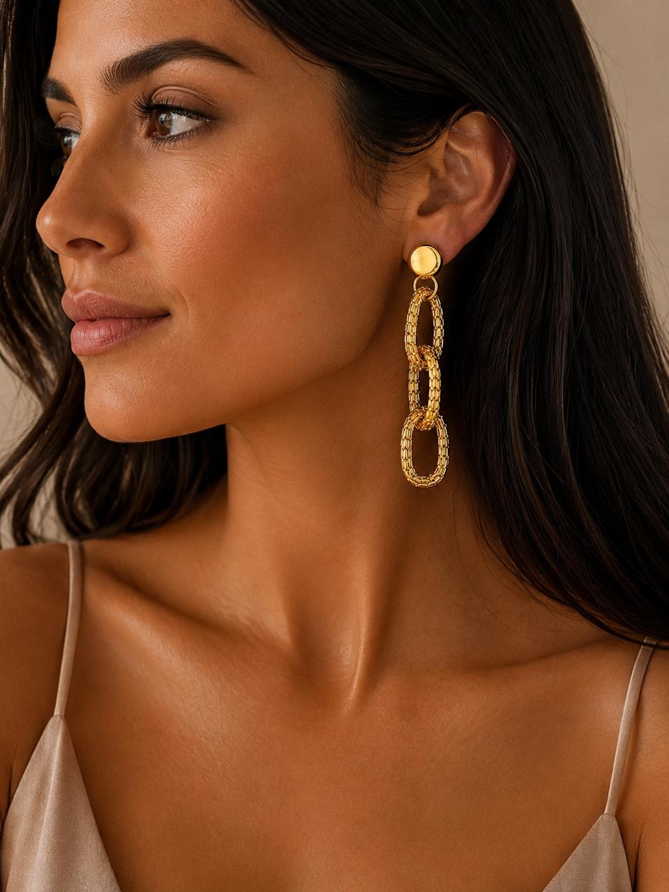 Aros Éclat con Baño de Oro 18K