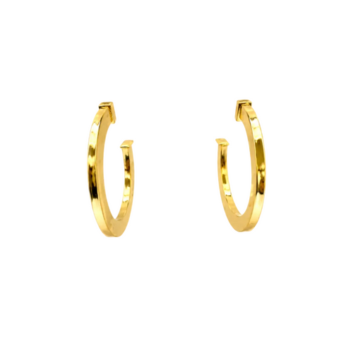 Aros Dorados Milano dorado baño oro 18K Alenza