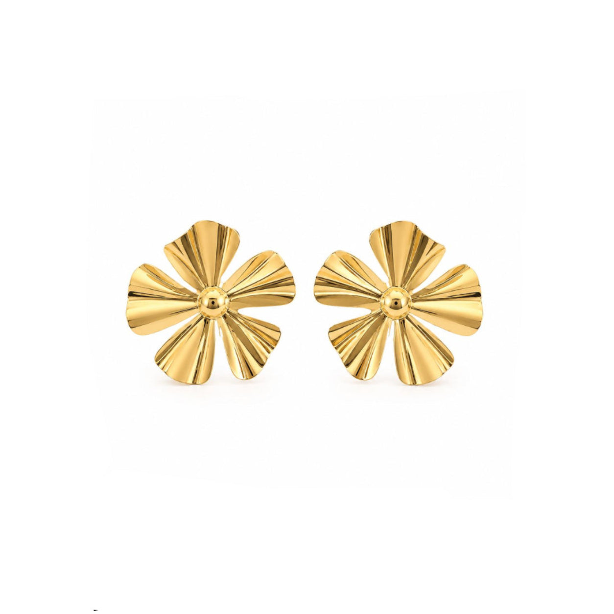 Aros Flor Aurea con Baño de Oro 18K.