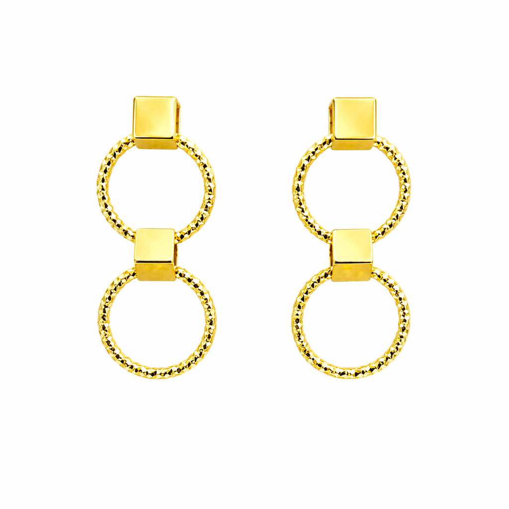 Aros Dorados Aura dorado baño oro 18K Alenza