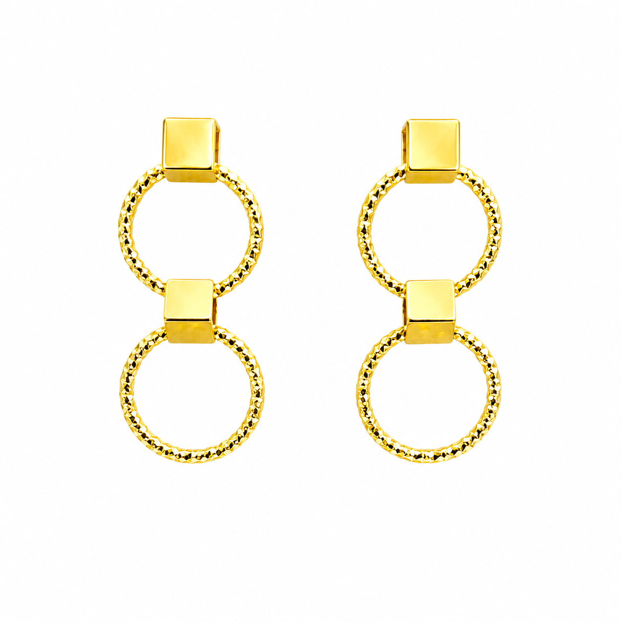 Aros Dorados Aura dorado baño oro 18K Alenza