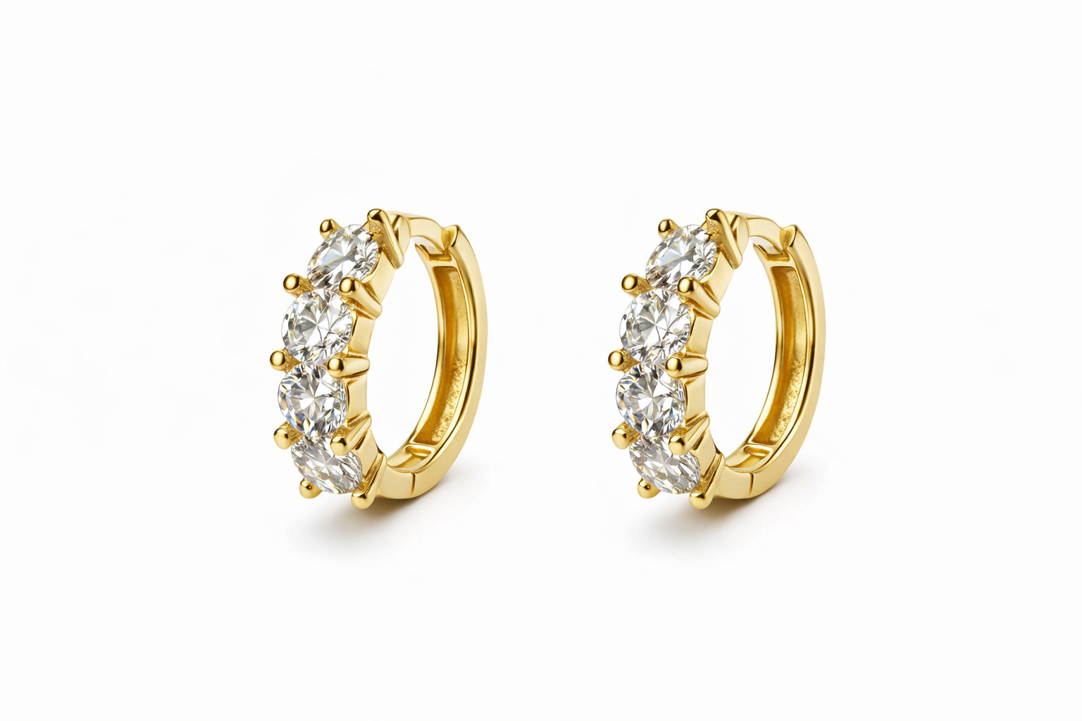Aros Dorados Lumière dorado baño oro 18K Alenza