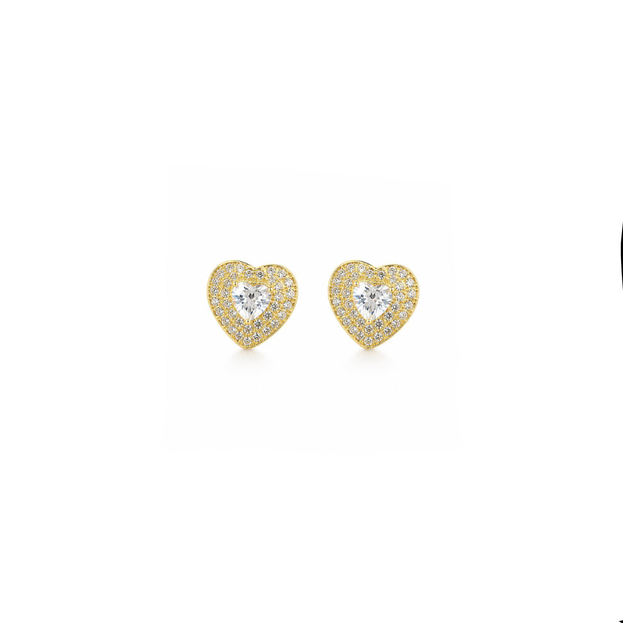 Aros Corazón Lumière con Baño de Oro 18K.