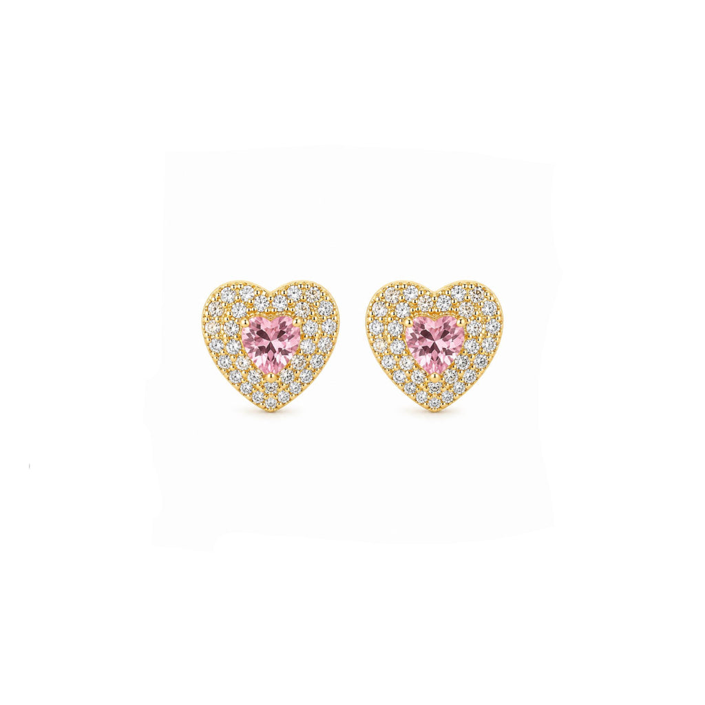 Aros Corazón Lumière con Baño de Oro 18K.