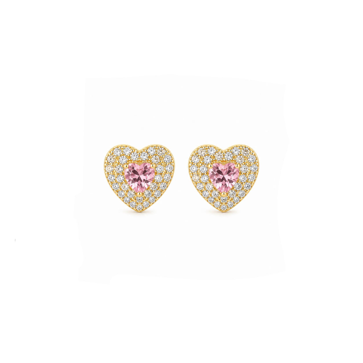Aros Corazón Lumière con Baño de Oro 18K.