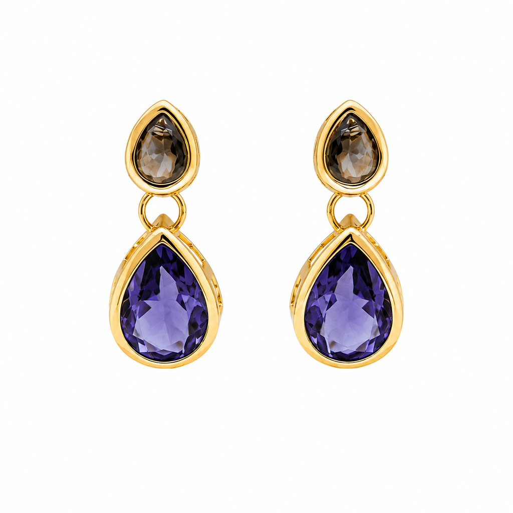Aros Dorados Amelie dorado baño oro 18K Alenza