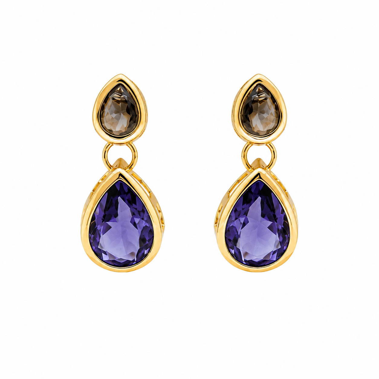 Aros Dorados Amelie dorado baño oro 18K Alenza