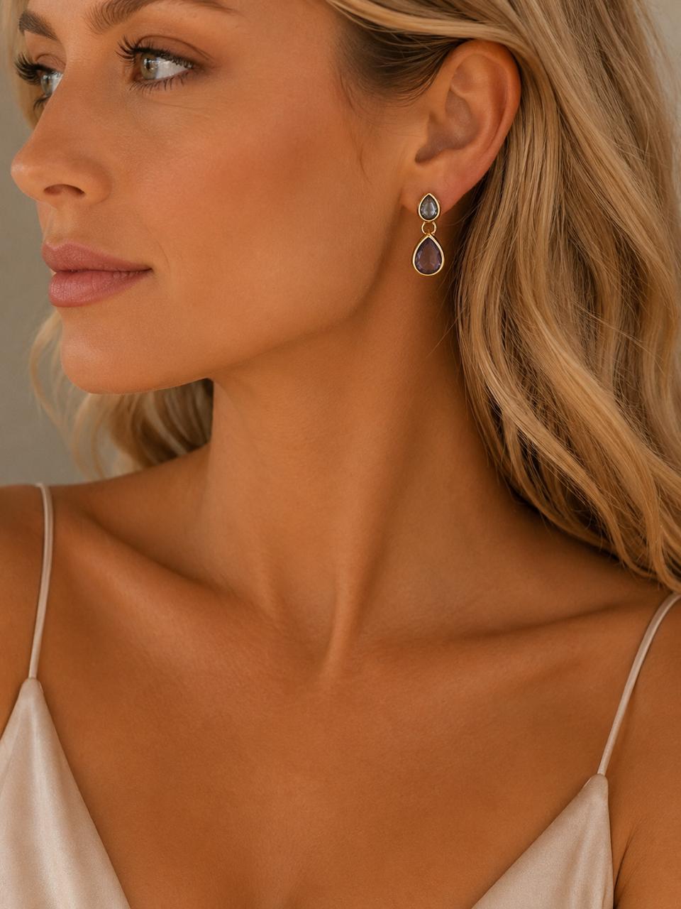 Aros Amelie con Baño de Oro 18K